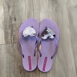 Ipanema Purple Kids Sandals with Silver Heart